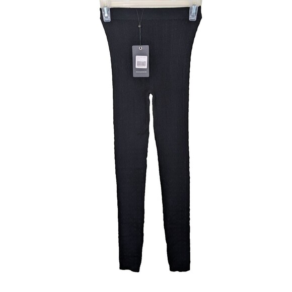 Emu Australia Legging Dover Cable Knit Black Merino Wool Blend Stretch Size M/L - Picture 1 of 11